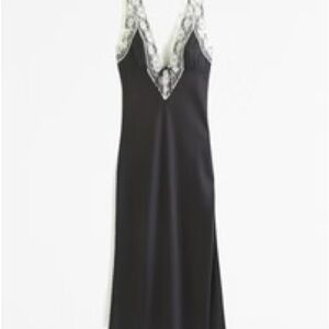 Abercrombie Lace-Trim Slip Midi Dress